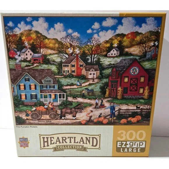 MasterPieces Heartland THE PUMPKIN PICKERS Jigsaw Puzzle 300 ez grip large pcs - Picture 5 of 7